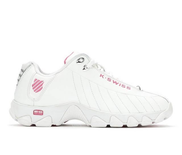 Women's K-Swiss ST329 Comfort Sneakers in Wht/Shock Pink color