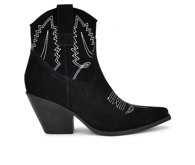 Women's Nine West Nallas Western Boots in Black Suede color