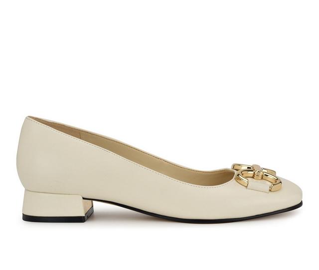 Women's Nine West Works Low Heel Pumps in Cream color