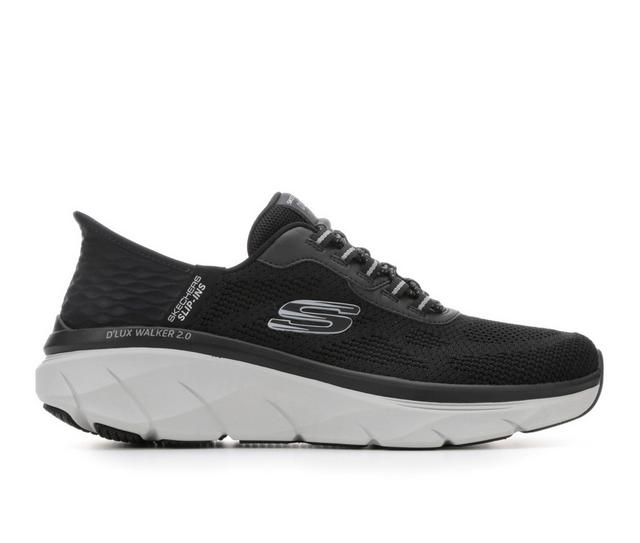 Men's Skechers 232446 D'Lux Walker 2.0 Slip-In Rezinate Walking Shoes in Black/Grey color