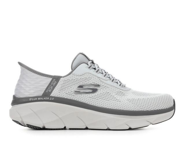Men's Skechers D'Lux Walker 2.0 Slip In - Rezinate Walking Shoes in Grey/Charcoal color