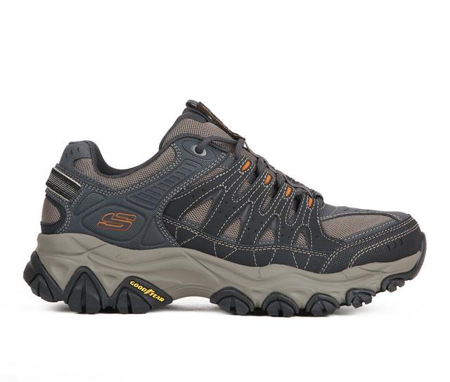 Men's Skechers After Burn M.FIT 2.0 Trail Running Shoes in Charcoal/Gold color