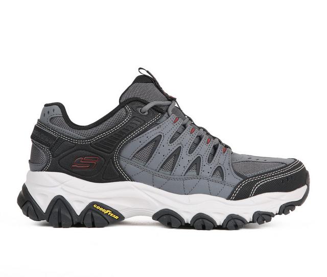 Men's Skechers After Burn M.FIT 2.0 Trail Running Shoes in Charcoal/Grey color