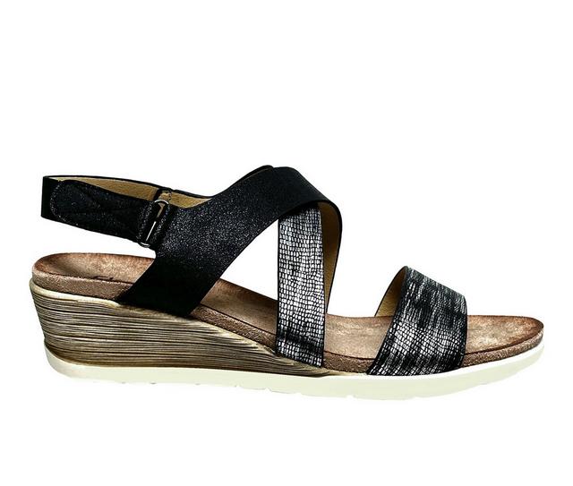 Women's CLOUD90 Panama Wedge Sandals in Black color