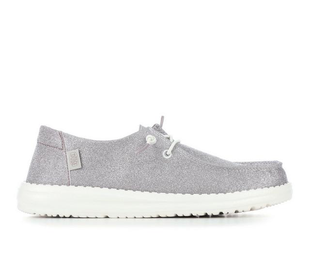 Kids' HEYDUDE LittleKid & BigKid Wendy Youth Metallic Casual Shoes in Lilac color