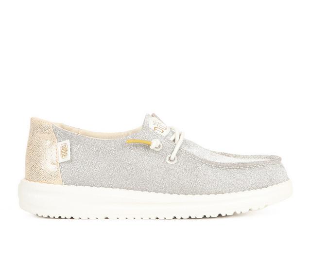 Kids' HEYDUDE LittleKid & BigKid Wendy Youth Metallic Casual Shoes in Gold color