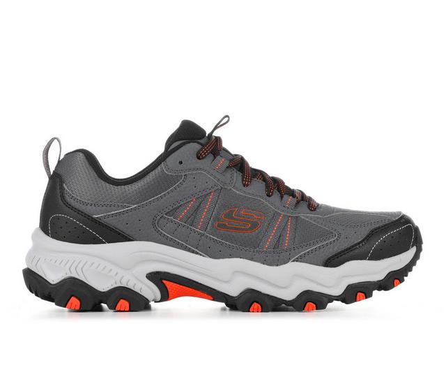 Men's Skechers Stamina At Trail Running Shoes in Grey/Orange color