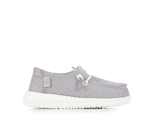 Kids' HEYDUDE Toddler Wendy Metallic Casual Shoes in Lilac color