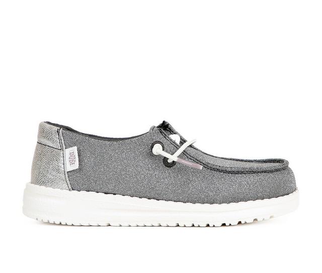 Kids' HEYDUDE Toddler Wendy Metallic Casual Shoes in Charcoal color