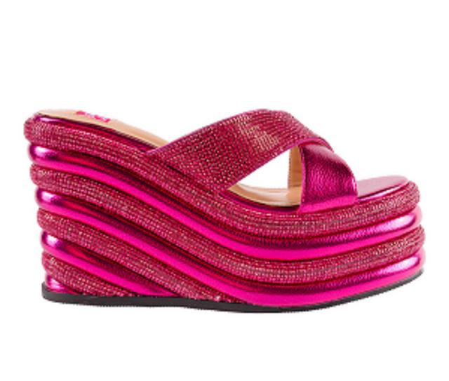 Women's Ashley Kahen Carnival Platform Wedge Sandals in Fuschia color