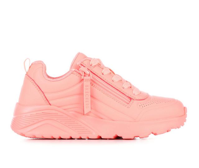 Girls' Skechers Street Uno Lite Neon Zip in Coral color