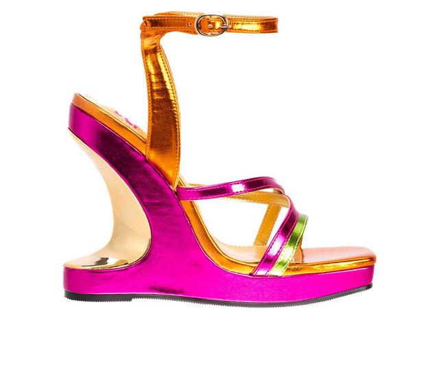 Women's Ashley Kahen Mamamia Wedge Sandals in Fuschia color