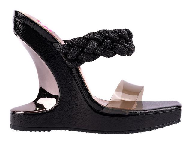 Women's Ashley Kahen Melrose Wedge Sandals in Black color