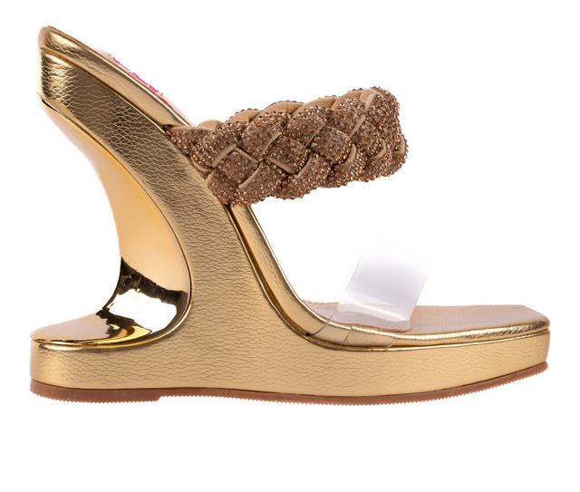 Women's Ashley Kahen Melrose Wedge Sandals in Gold color