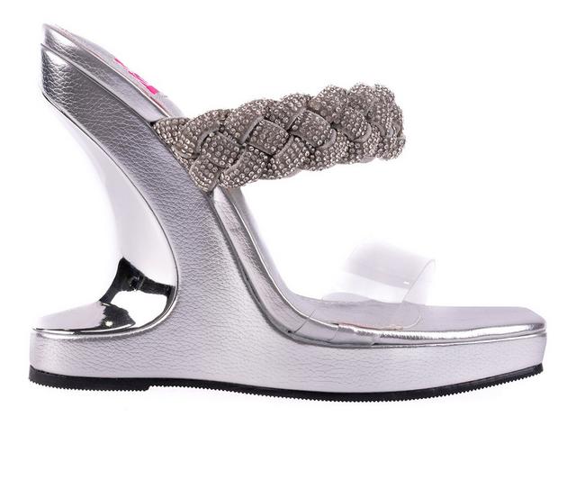 Women's Ashley Kahen Melrose Wedge Sandals in Silver color