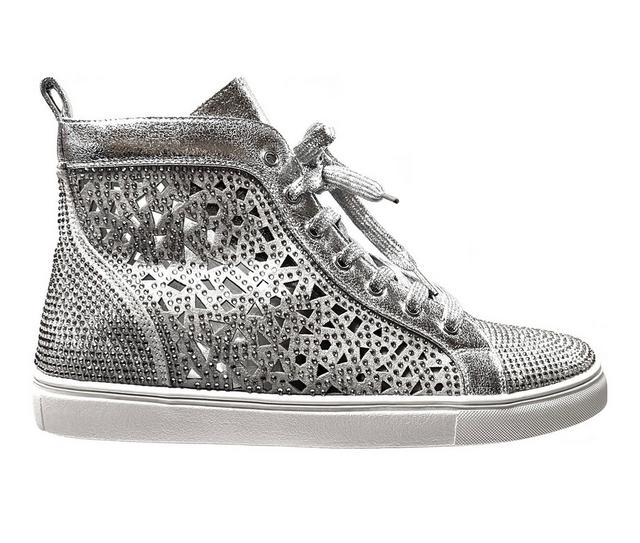 Women's Lady Couture New York High Top Fashion Sneakers in Silver color