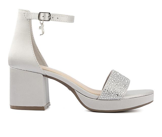 Women's Juicy Nelly Dress Sandals in Silver Satin color