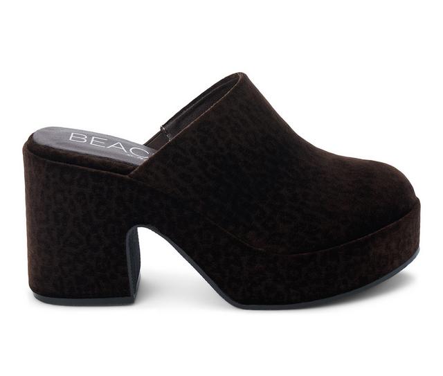 Women's Beach by Matisse Jayde Platform Heeled Clogs in Chocolate color