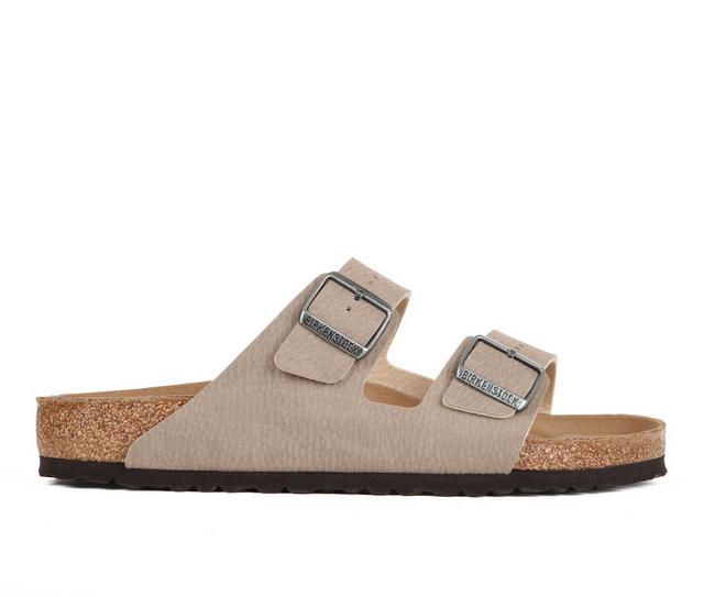 Men's Birkenstock Arizona Vegan Outdoor Sandals in Gray Taupe color