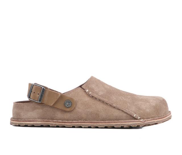 Men's Birkenstock Lutry 365 Suede Slip-On Shoes in Gray Taupe color