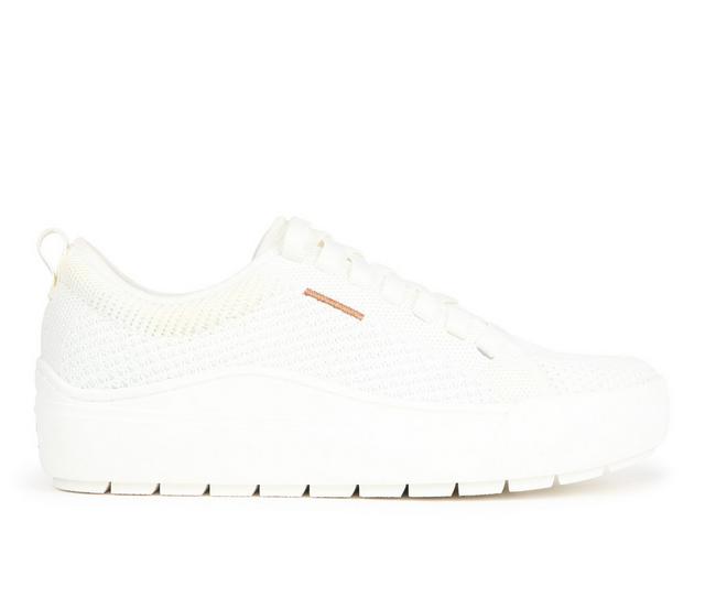 Women's Dr. Scholls Time Off Knit Platform Sneakers in White color