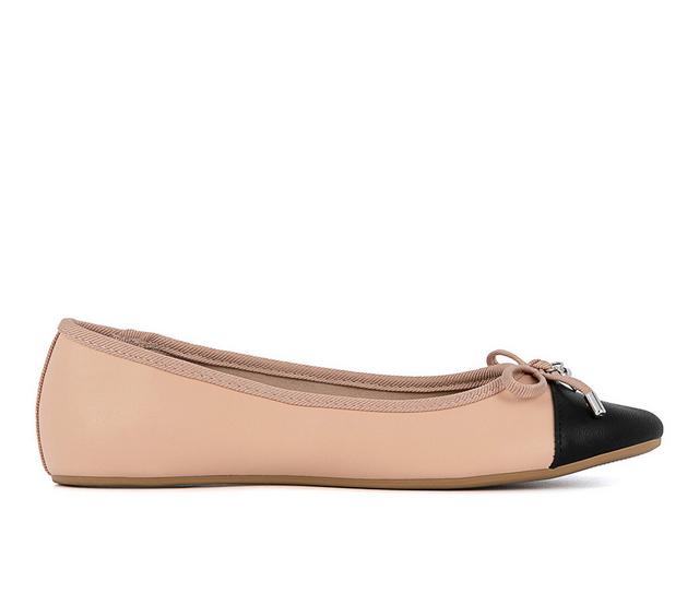 Women's Sugar Florah Flats in Blush/Black color