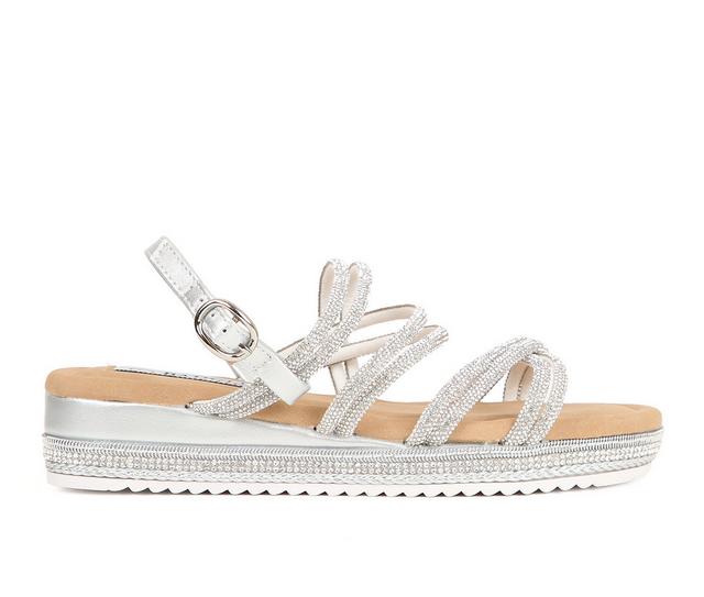 Girls' Badgley Mischka Little Kid & Big Kid Multi Band Sandals in Silver color