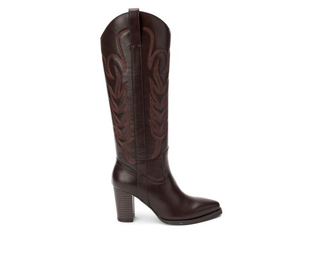 Women's Coconuts by Matisse Aden Knee High Western Boots in Choco color