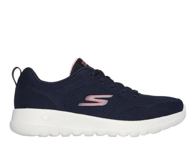 Women's Skechers Go Go Walk Joy Walking Shoes in Navy/Pink color