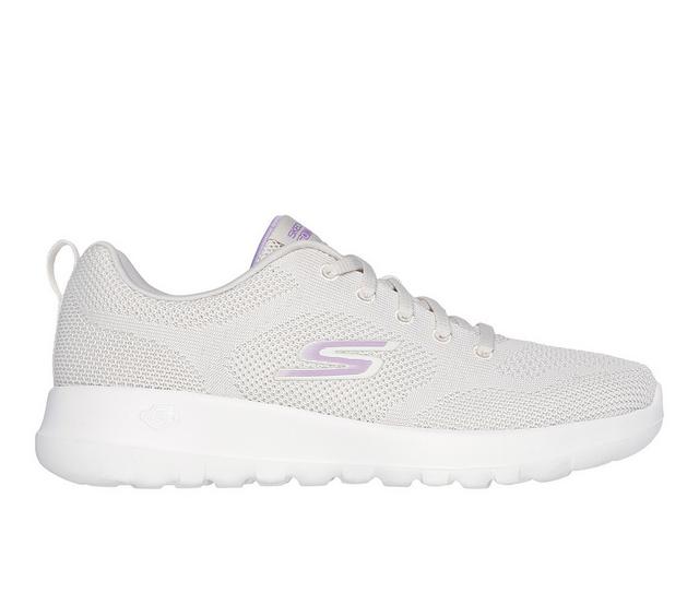 Women's Skechers Go Go Walk Joy Walking Shoes in Off Wht/Lav color