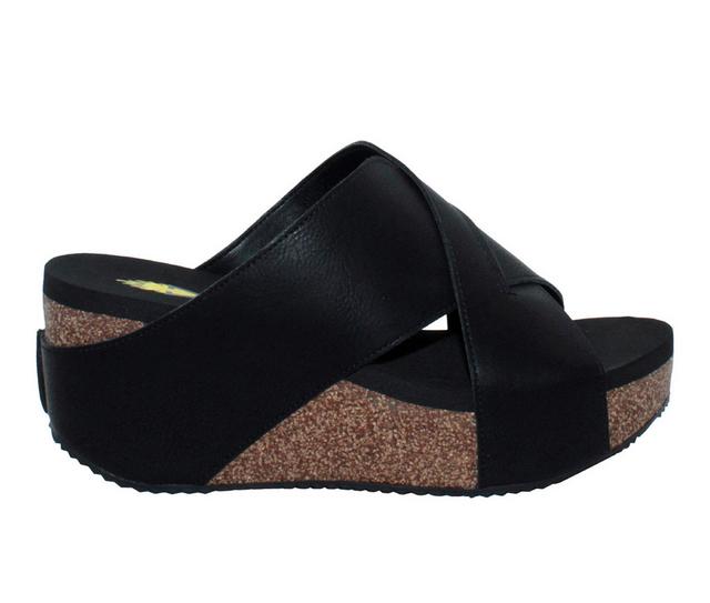 Women's Volatile Firefly Platform Wedge Sandals in Black color