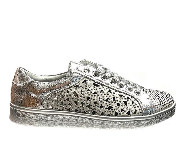 Women's Lady Couture Paris Fashion Sneakers in Silver color