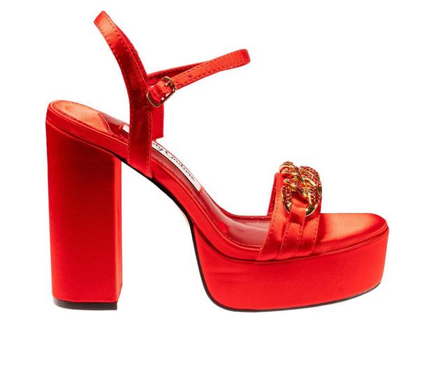 Women's Lady Couture Dance Platform Dress Sandals in Red color