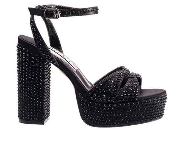 Women's Lady Couture Doll Platform Dress Sandals in Black color