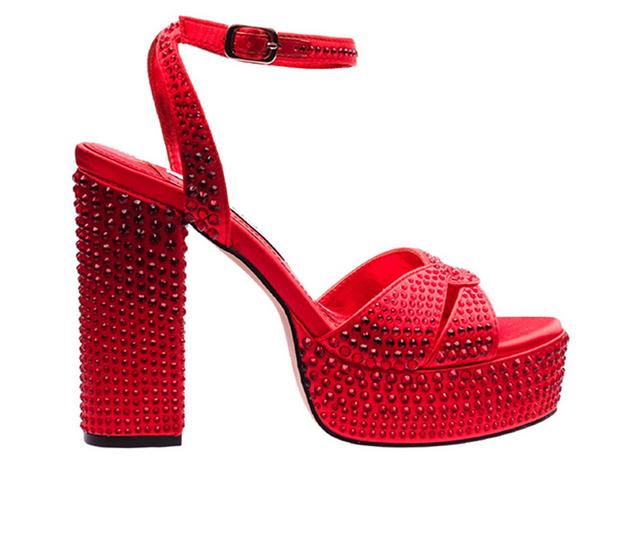 Women's Lady Couture Doll Platform Dress Sandals in Red color