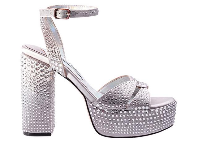 Women's Lady Couture Doll Platform Dress Sandals in Silver color