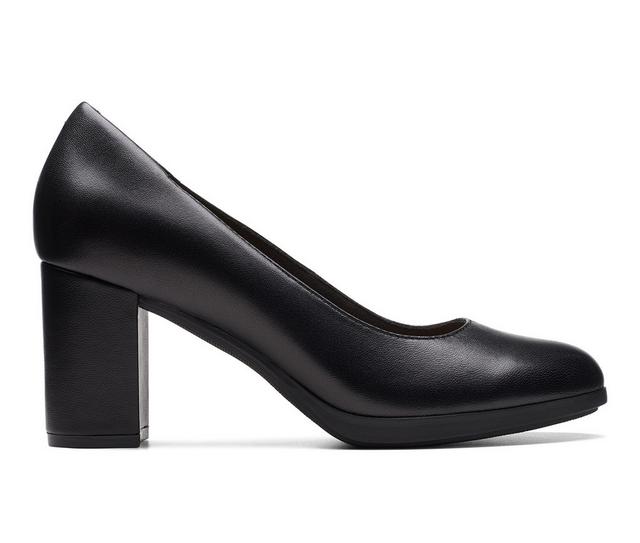 Women's Clarks Bayla Skip Pumps in Black Leather color