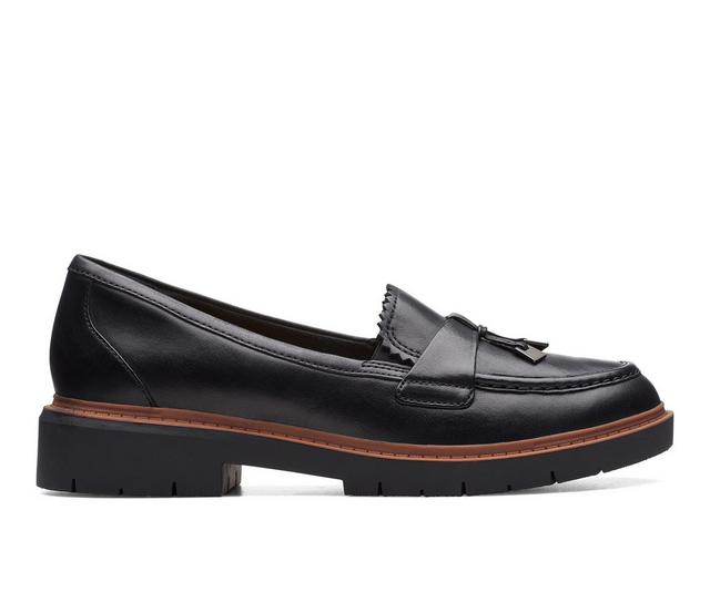 Women's Clarks Westlynn Bella Loafers in Black Leather color