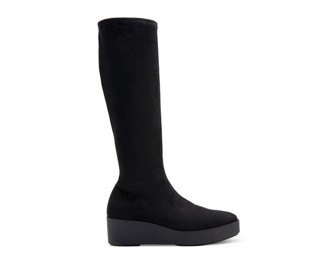 Women's Aerosoles Cecina Wedged Knee High Boots in Black Faux Sued color