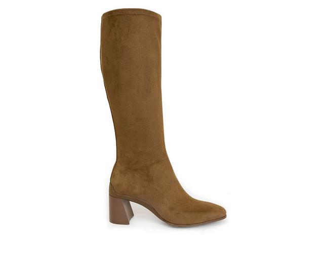 Women's Aerosoles Centola Knee High Heeled Boots in Fango Suede color