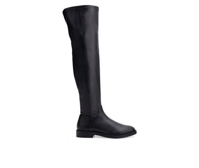Women's Aerosoles Tarra Over The Knee Boots in Black Stretch color
