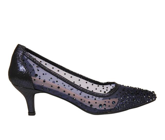 Women's Lady Couture Silk Pumps in Navy color