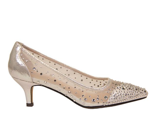 Women's Lady Couture Silk Pumps in Silver color