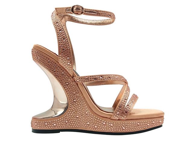 Women's Lady Couture Mirage Wedge Dress Sandals in Rose Gold color