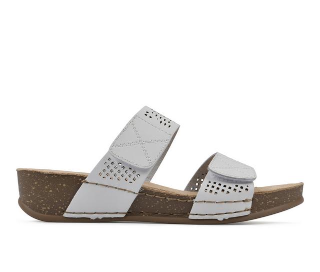 Women's White Mountain Ferula Footbed Sandals in White color