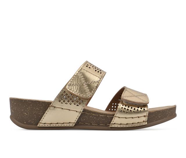 Women's White Mountain Ferula Footbed Sandals in Antique Gold color