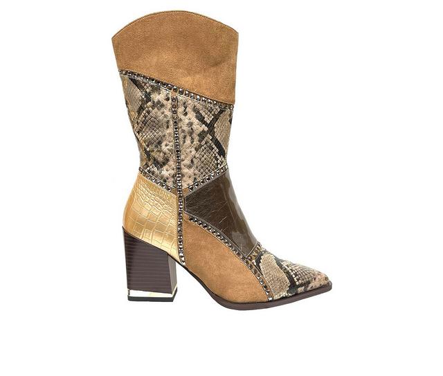 Women's Ninety Union Art Western Inspired Boots in Taupe color