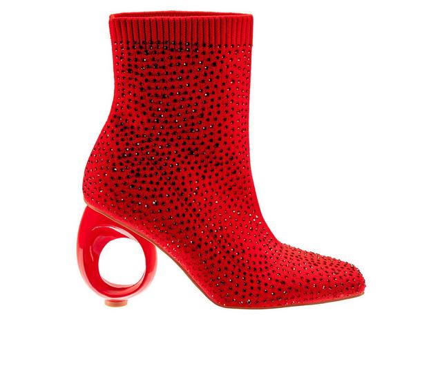 Women's Ninety Union Barbie Heeled Booties in Red color