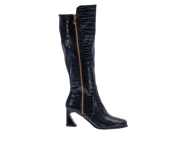 Women's Ninety Union London Knee High Heeled Boots in Black color