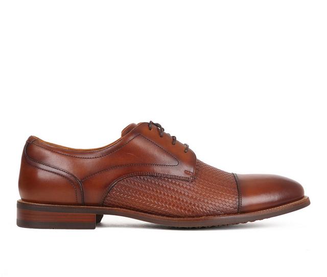 Men's Florsheim Rucci Weave Cap Toe Dress Oxfords in Cognac color